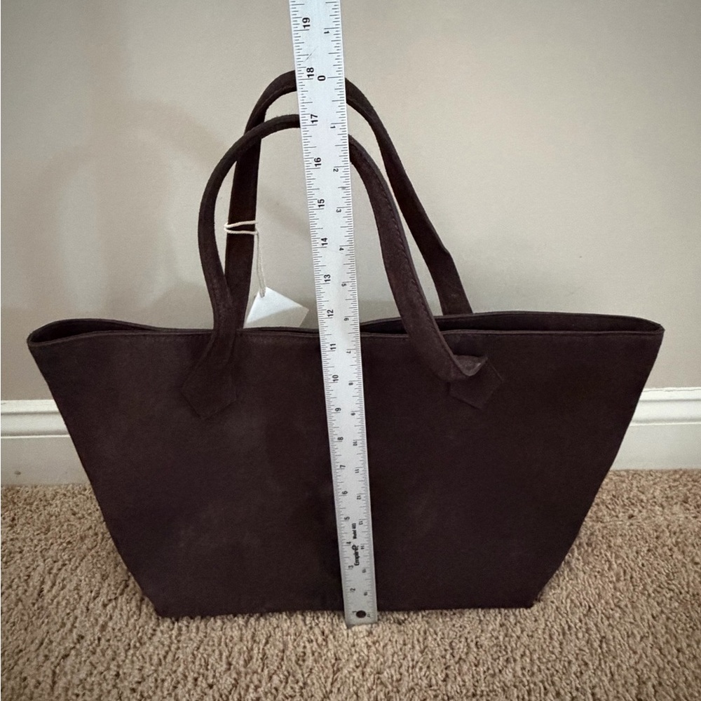 NWT new free people Avery east west suede tote bag chocolate brown - Picture 16 of 17